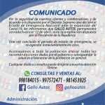 Comunicado Covid19